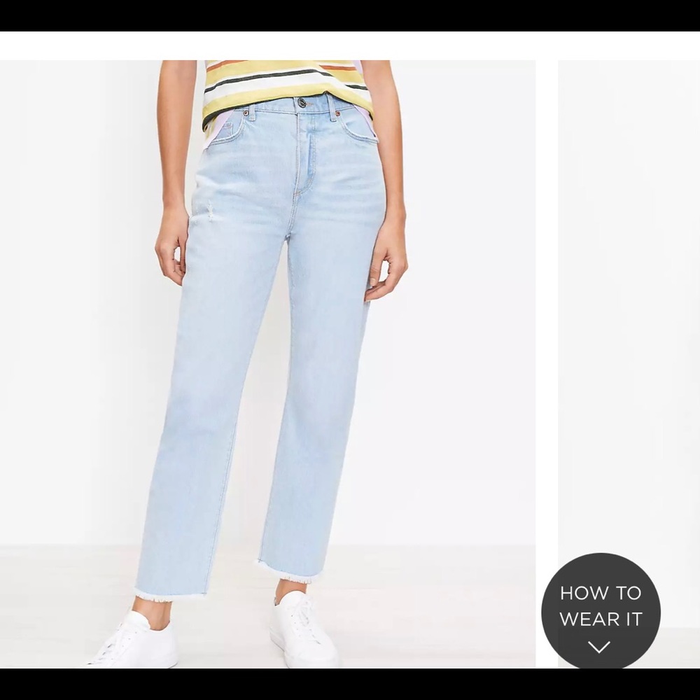 Loft High Waist Straight Crop Jeans